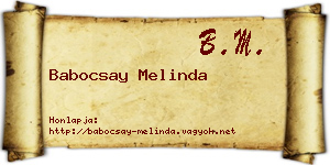 Babocsay Melinda névjegykártya