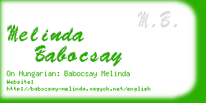 melinda babocsay business card